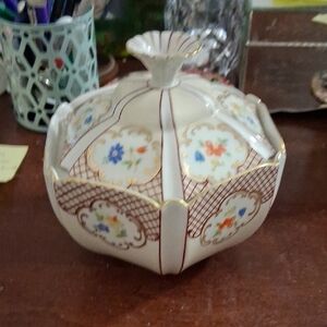Floral Porcelain Candy Dish from Bavaria, Vintage, Good Shape
